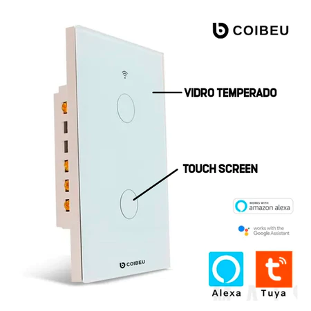 Interruptor Inteligente Touch com Controle Remoto Wi-Fi